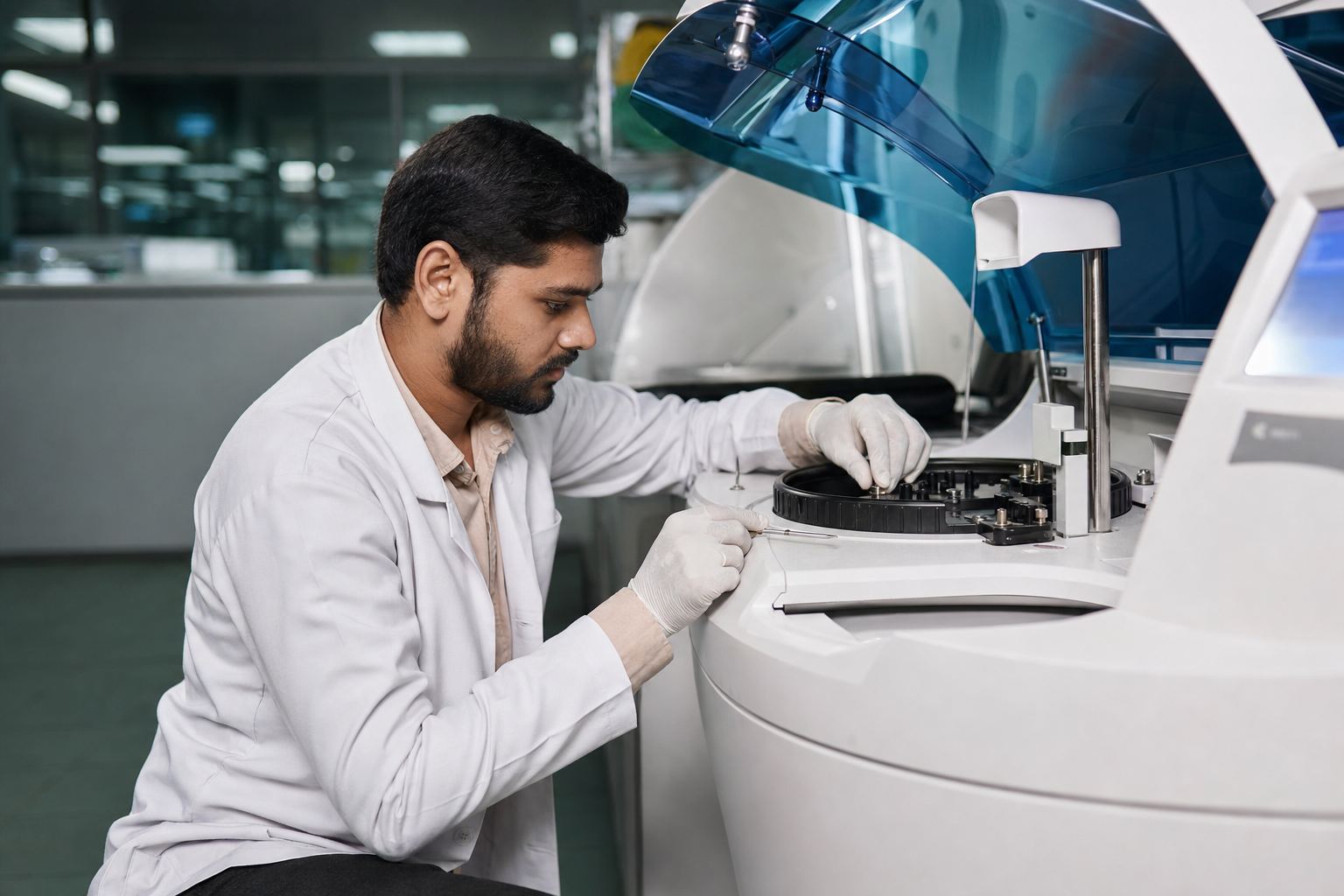 Technician providing technical support
